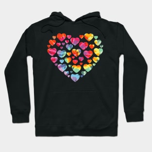 Valentines Day Heart Hearts Tie Dye Girls Kids Toddler Hoodie